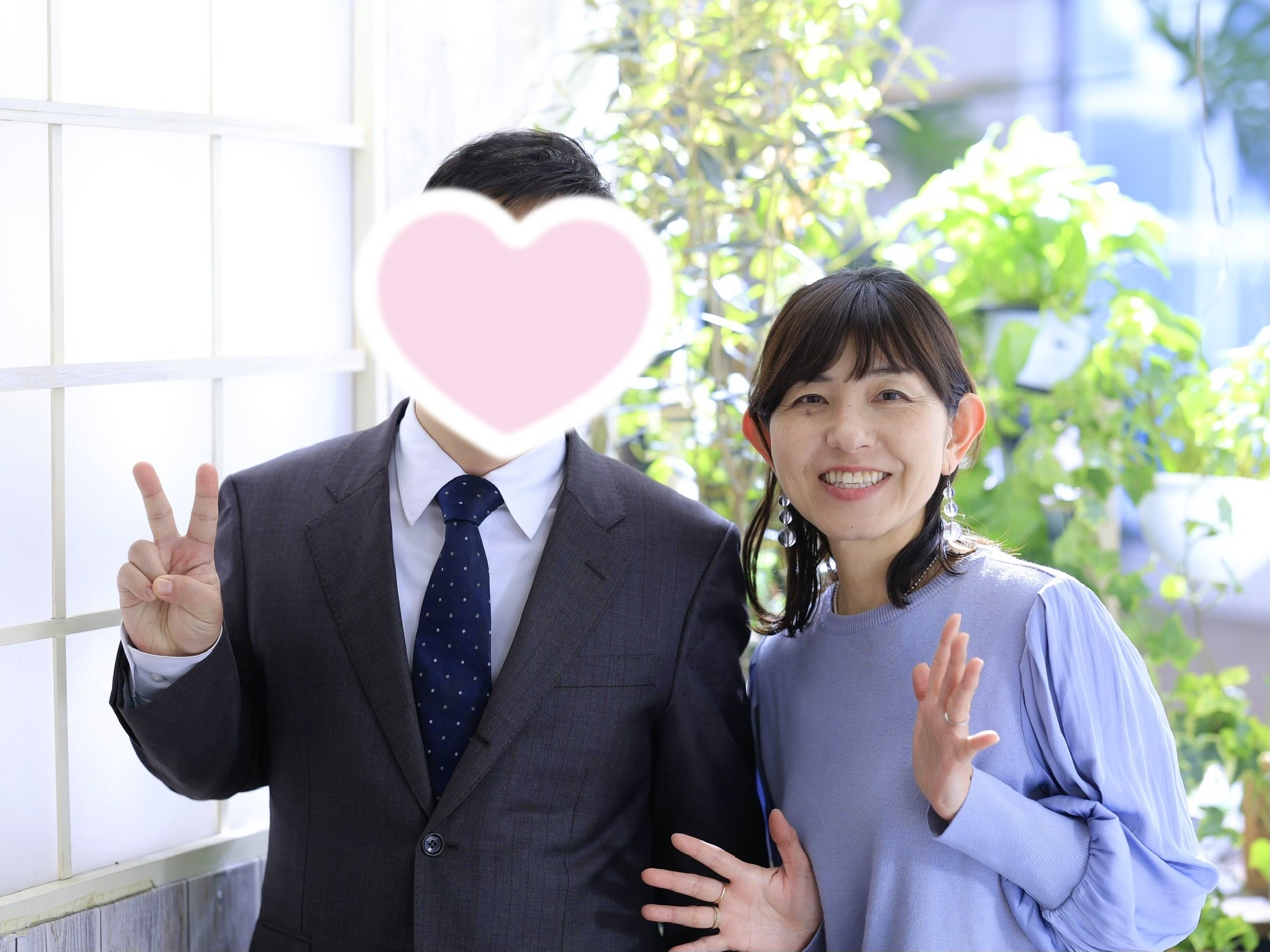 40代男性の婚活スタートを記念したツーショット